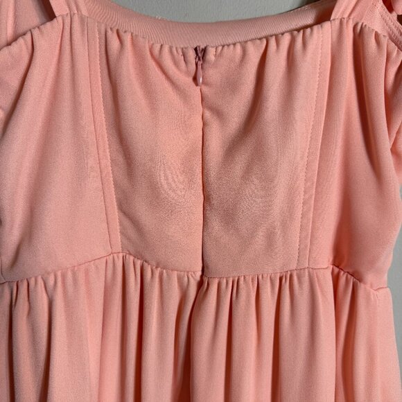 Lucy in the Sky Netty Corset Ruffle Mini Dress Womens Small Pink Bows Girly Chic - Picture 12 of 14